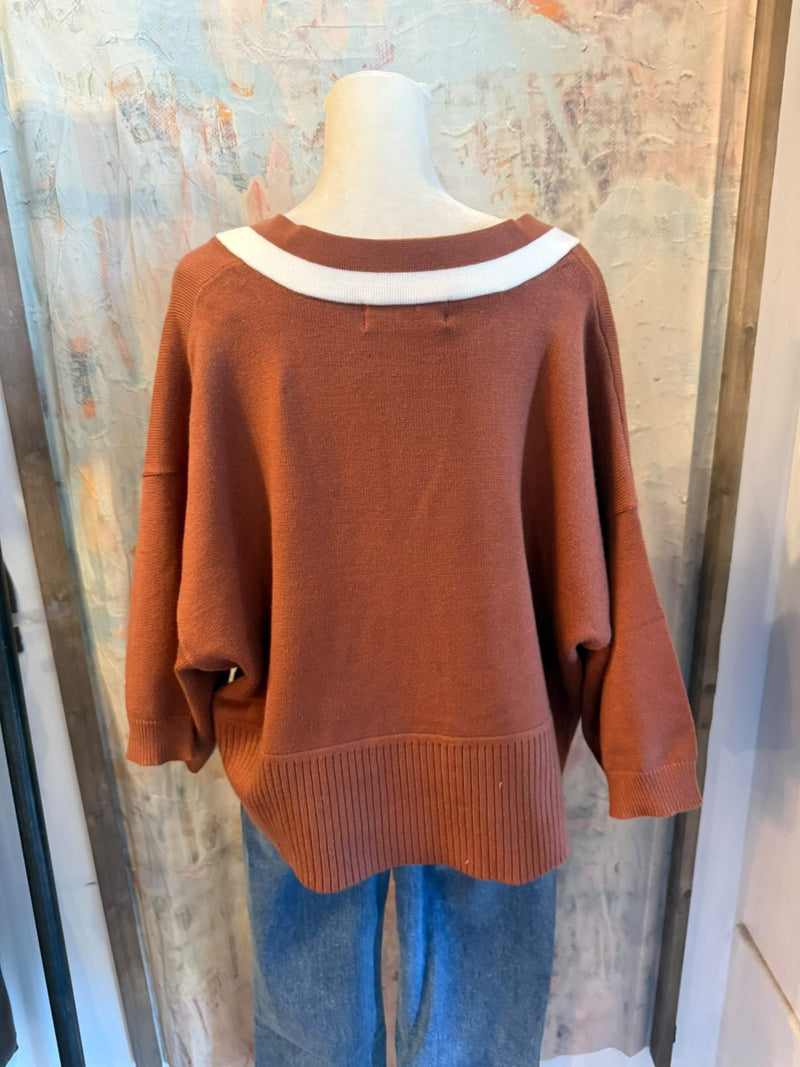 V Neck Color Trip Top