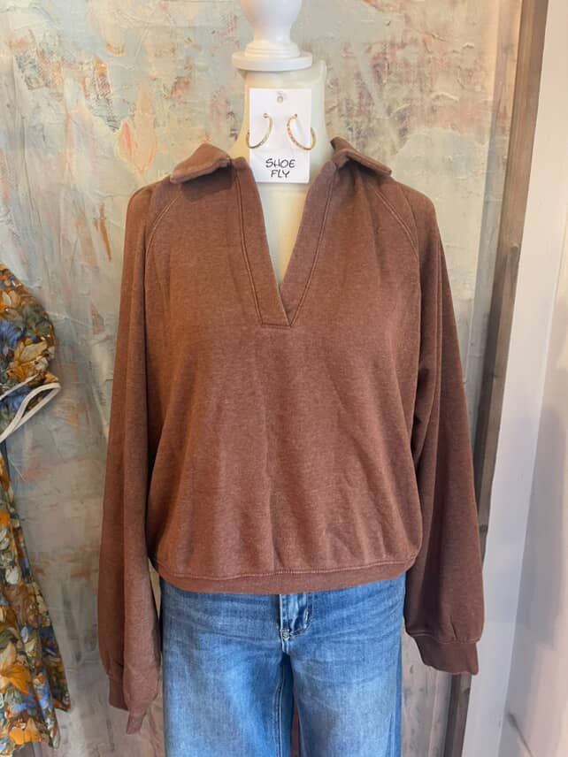V Neck Lightweight Sweatshirt