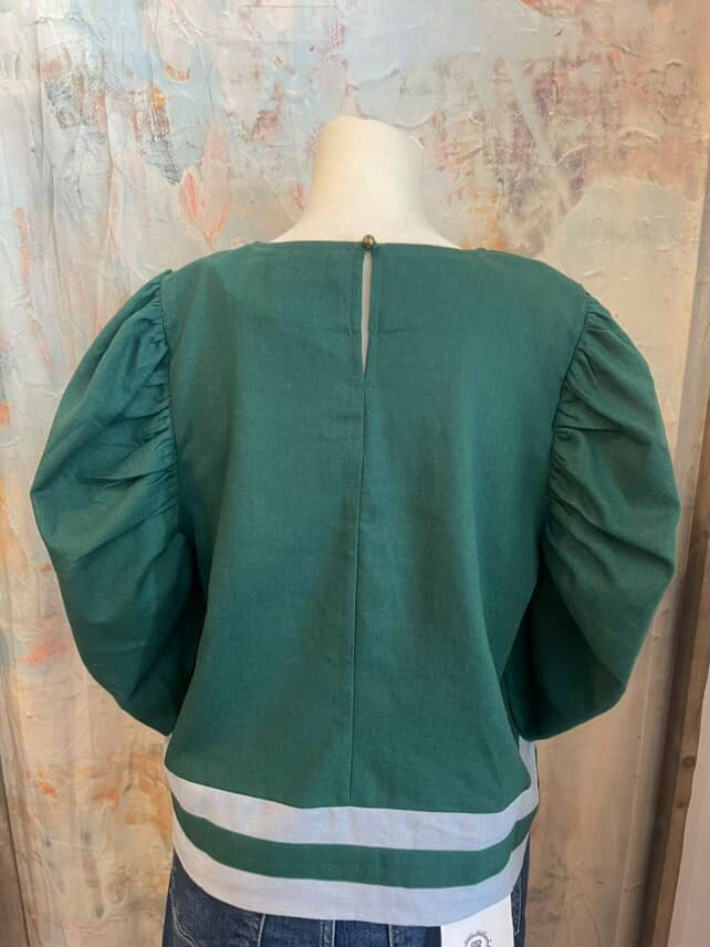 Two Tone 3//4 Sleeve Top