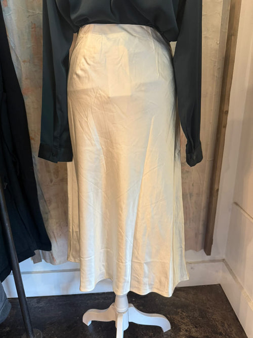 Off White Satin Skirt