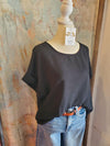 Short Sleeve Scoop Neck Top
