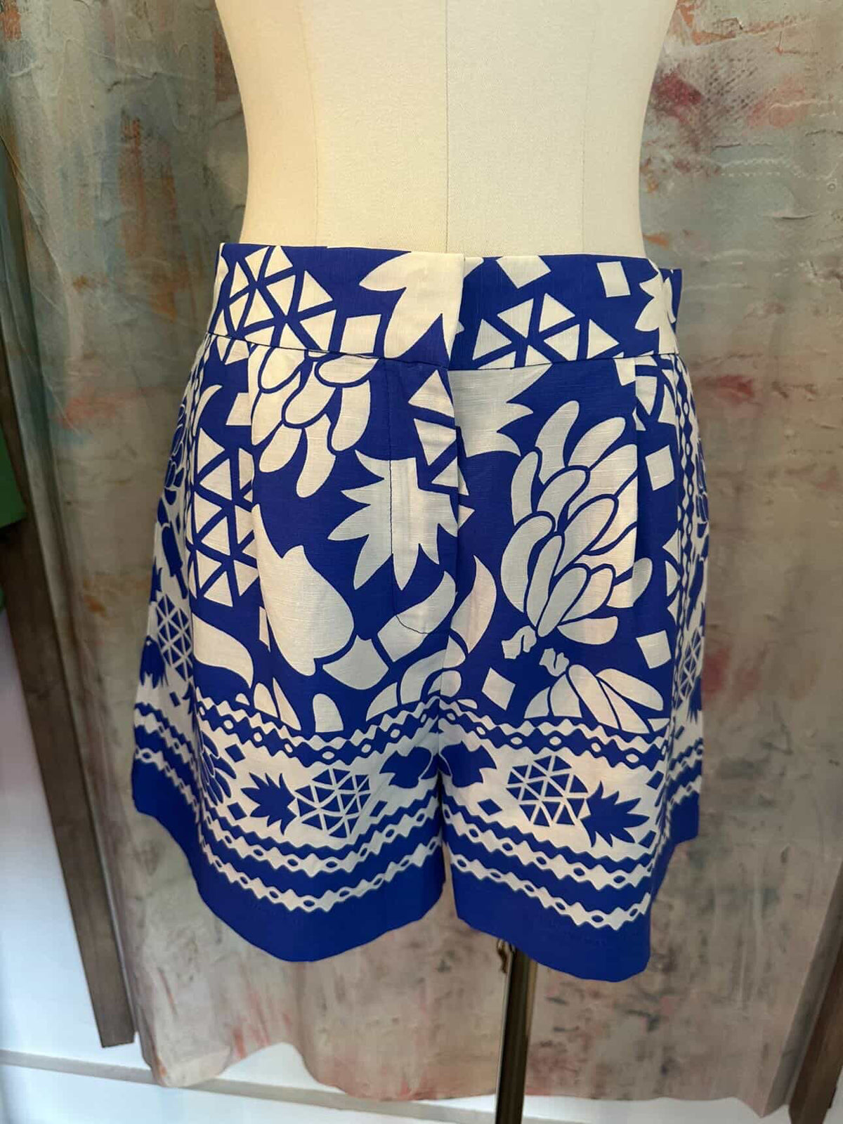 Cobalt Print Detail Shorts