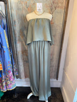 Washed Poly Strapless Jumpsuit