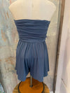 Shirring Detail Strapless Romper