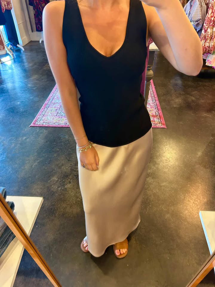 Midi Satin Skirt