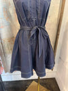 Navy Top Stitch Shirt Dress