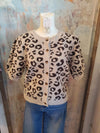 Animal Print Short Sleeve Sweater Top