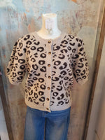 Animal Print Short Sleeve Sweater Top
