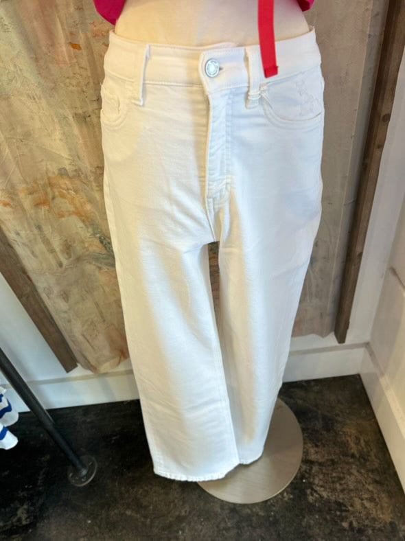 90s Vintage Flare White Denim