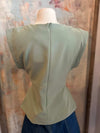 Round Neck Pleat Detail Top_