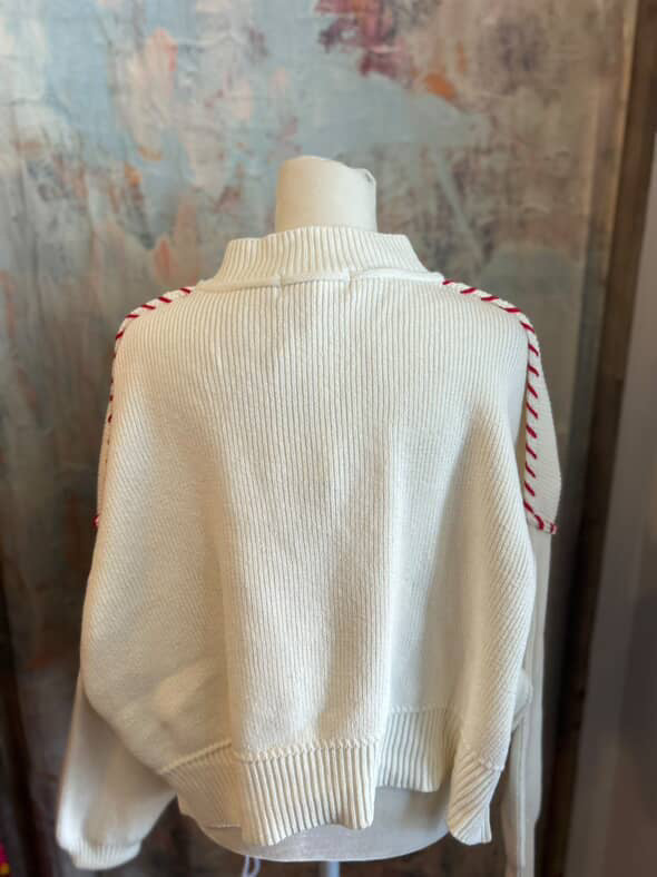 USA Rope Letter Sweater Top