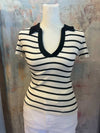 Short Sleeve Knit Stripe Top