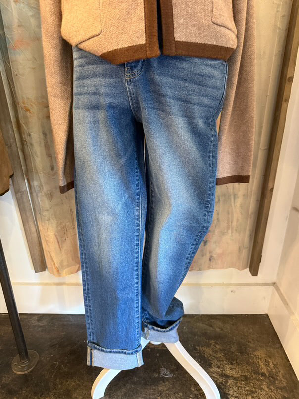 Cuff Detail Denim Jeans