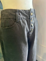 Button Front Detail Cotton Pants