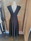 Solid Woven Midi Dress with Belt
