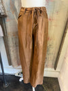 Suede Pants with Strap Belt