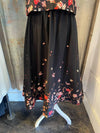 Black Floral Flare Skirt with Pockets