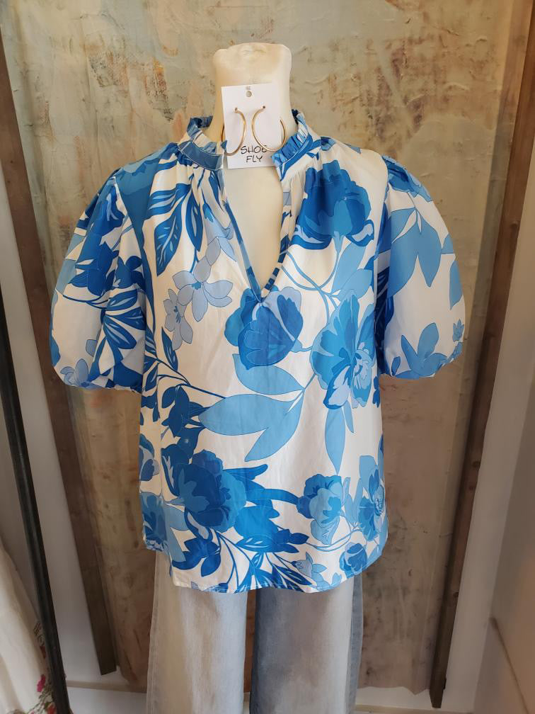 Floral Ruffle Blouse