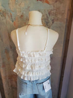 Eyelet Lace Ruffled Cami Top