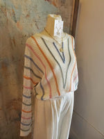 Stripe  Dolman Sleeve Knit Top