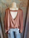 Washed Poly Silk Caftan Top with Back Band