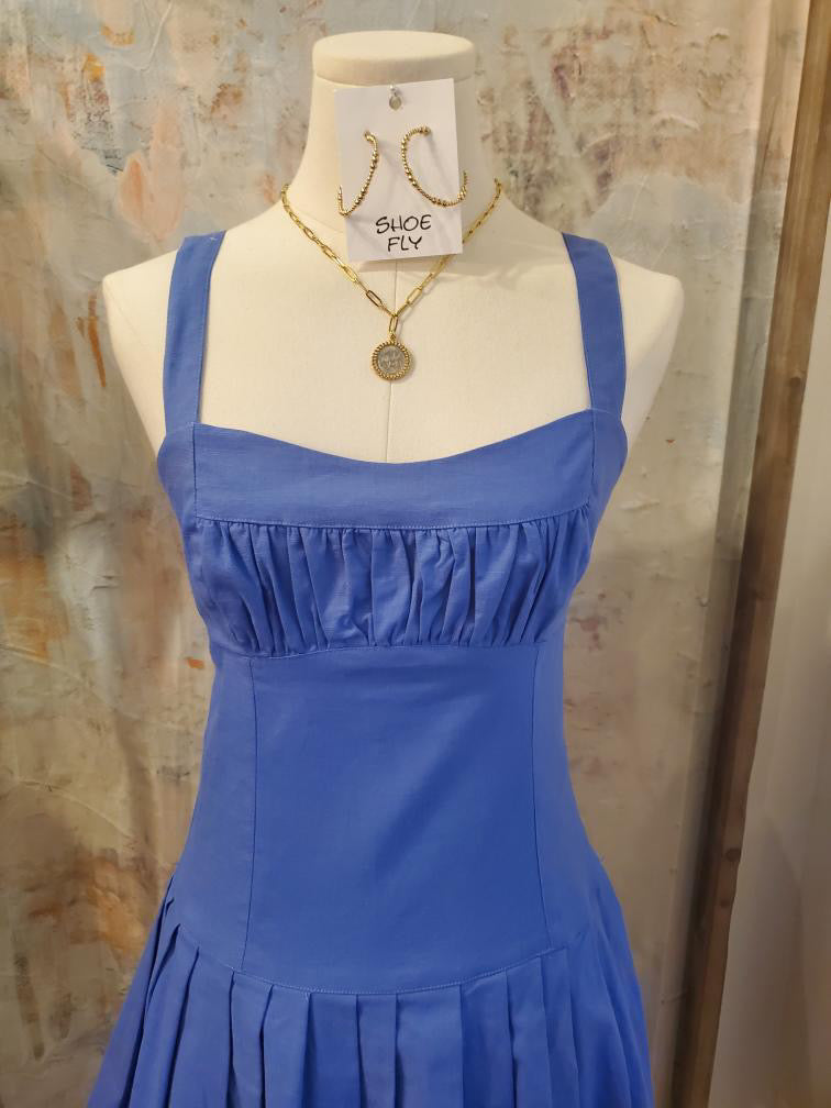 Shirred Front Tie Back Skort Dress