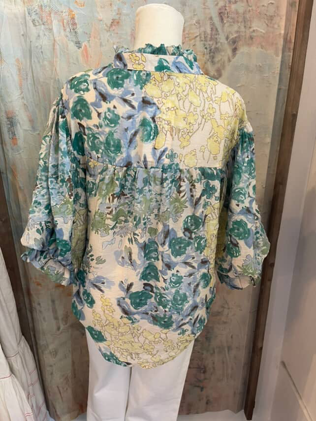 Floral Print Button Down Top