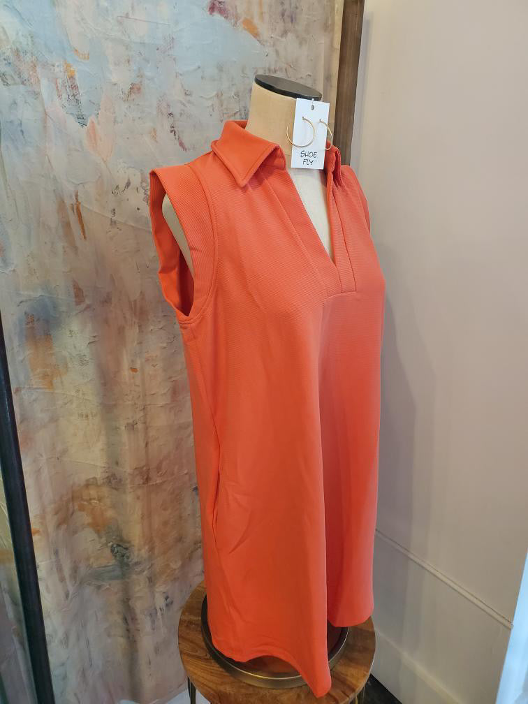 V Neck Ribbed Summer Dress with Pockets
