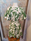 Puff Sleeve Tie Waist Dress