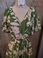 Puff Sleeve Tie Waist Dress