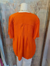 Flutter Sleeve V Neck Top with Pleat Detail