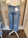High Rise Drawstring  Detail Wide Denim