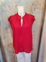 Pleat Cap Sleeve Top