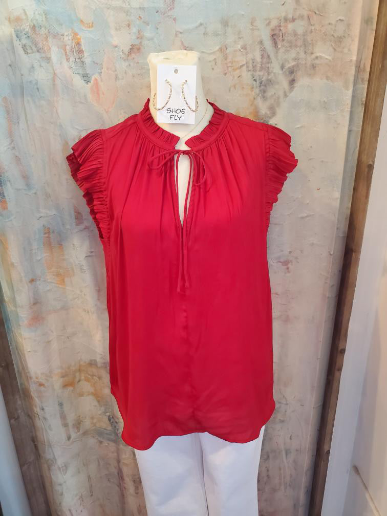Pleat Cap Sleeve Top