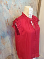 Pleat Cap Sleeve Top