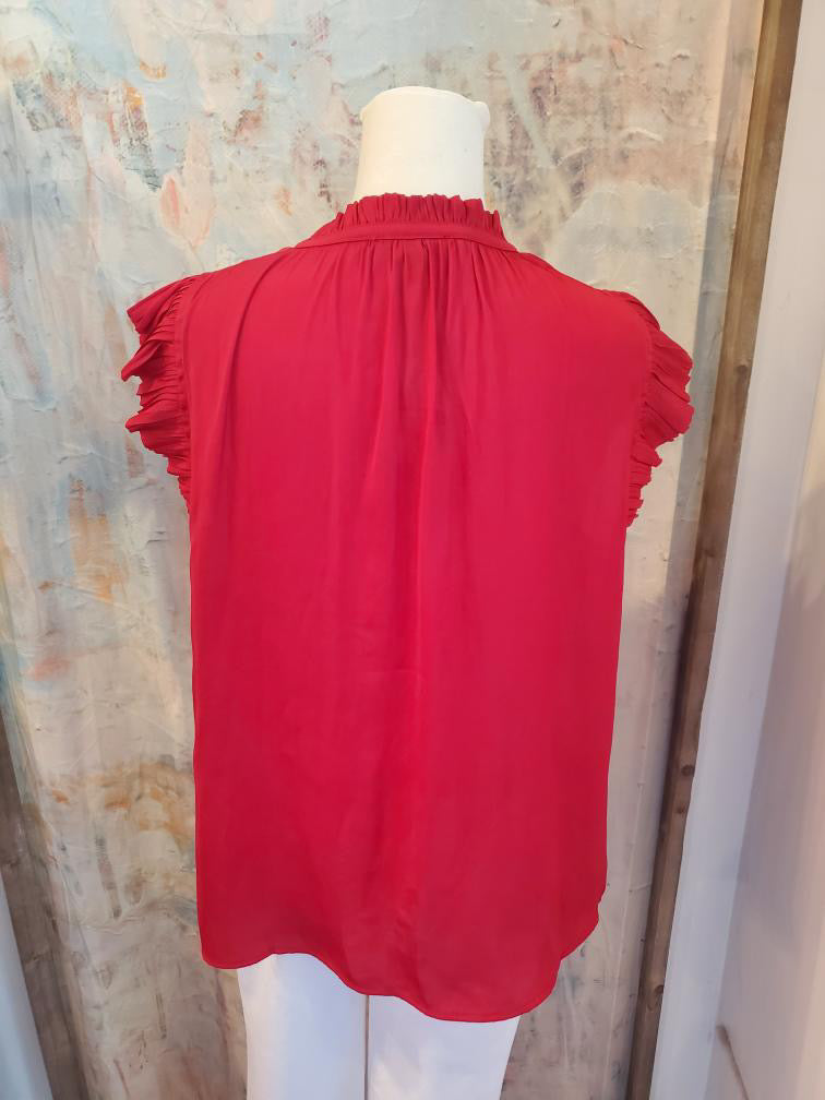 Pleat Cap Sleeve Top