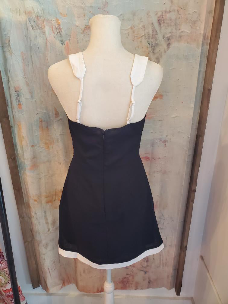 Contrast Trim Mini Dress