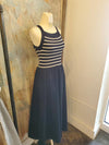 Square Neck Stripe Midi Dress