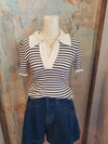 Stripe Detail Knit Sweater Top