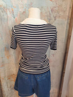 Stripe Detail Knit Sweater Top
