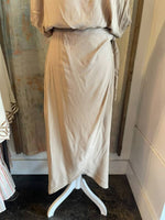 Side Tie Wrap Midi Skirt__