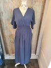 Gauze Jumpsuit with Surplice Neck
