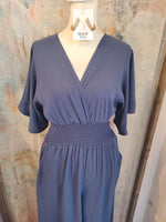 Gauze Jumpsuit with Surplice Neck