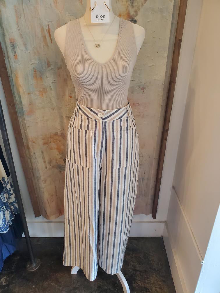 Stripe Pattern Trouser Pants