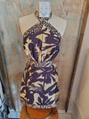 Halter Neck Tie Back Print Dress