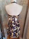 Halter Neck Tie Back Print Dress