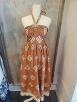 Halter Neck Printed Lined Dress