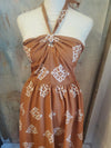 Halter Neck Printed Lined Dress