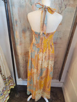 Tie Neck Maxi Lemon Breeze Dress