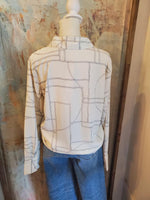 Geo Print Button Down Top